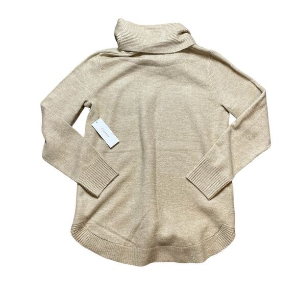 NWT CALVIN KLEIN Cowl Neck Sweater Heather Latte Size Medium - Picture 2 of 7